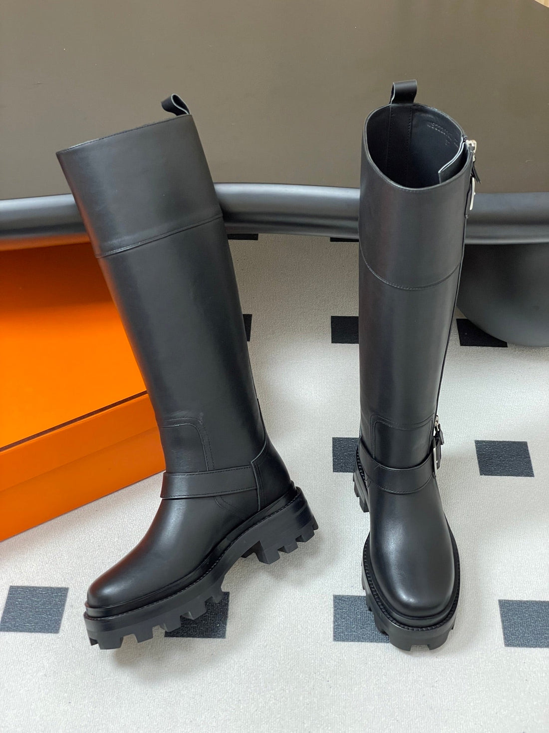 Hm Jumping Boots 50MM Black Edge Lock Calfskin