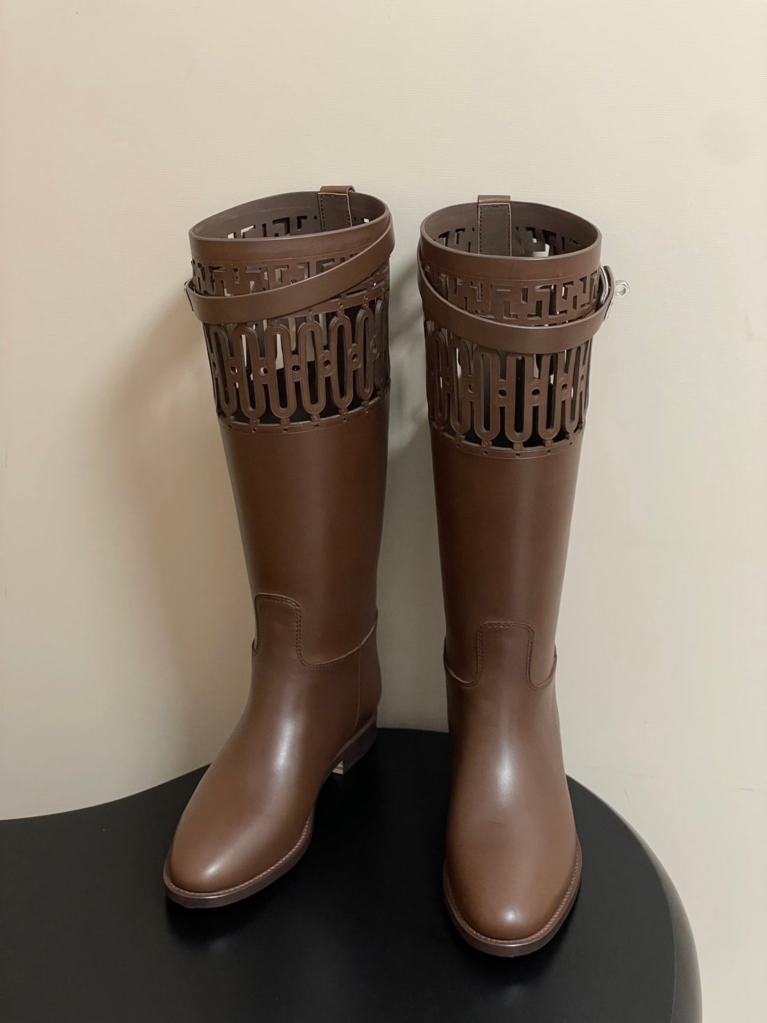 Hm Jumping Boots 30MM Dark Brown Kelly Buckle Calfskin 423262