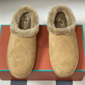 Lp 25 Closed-Toe Half-Slippers Beige Suede Fur 534684