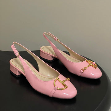 GG 26SS Big D Half Horsebit Mary Jane Pink Patent Leather 593502