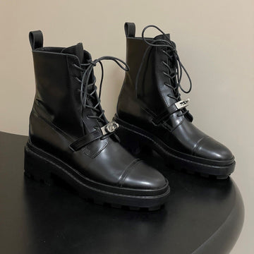 Hm First Oxford Ankle Boots 5CM Black Sheepskin 594334