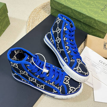 GG Tennis 1977 High Top Sneaker Black Blue Caro