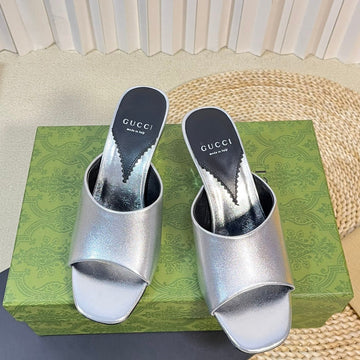 GG Women's Heeled Sandals Silver