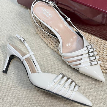 Gc Regent Buckles Slingback White Leather 294604
