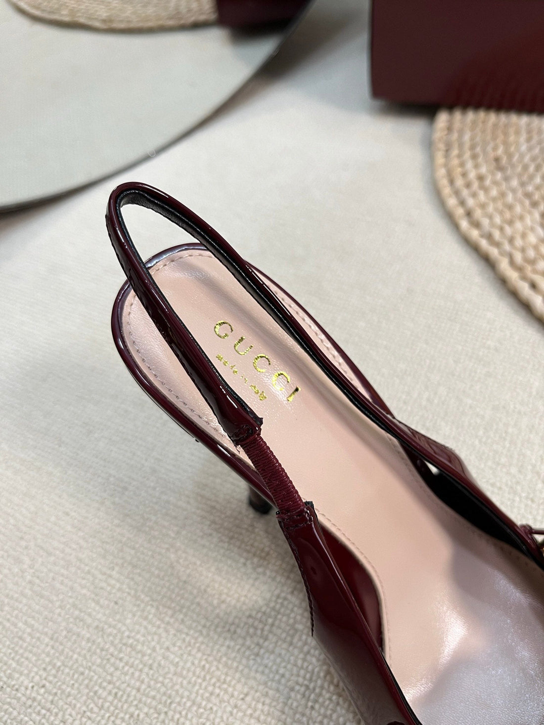 Gc Slingbacks With Marina Chain 100MM Red Patent Leather 294585