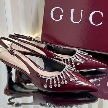 Gc 25 Embellished Slingback Red Patent Leather 294627