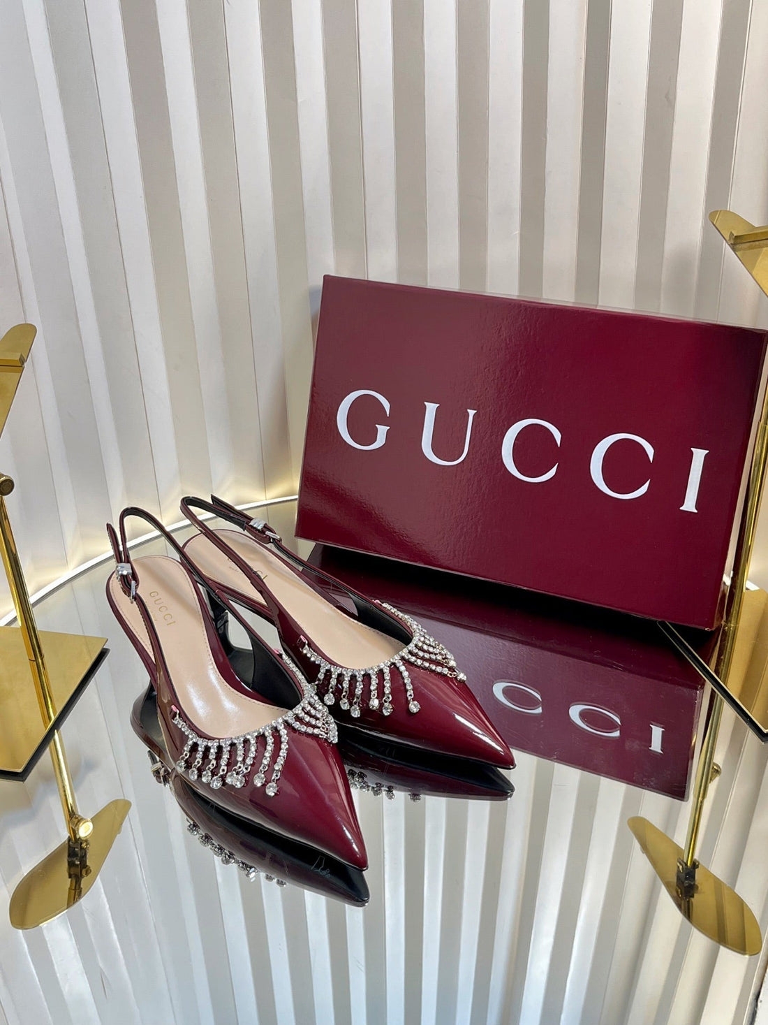 Gc 25 Embellished Slingback Red Patent Leather 294627