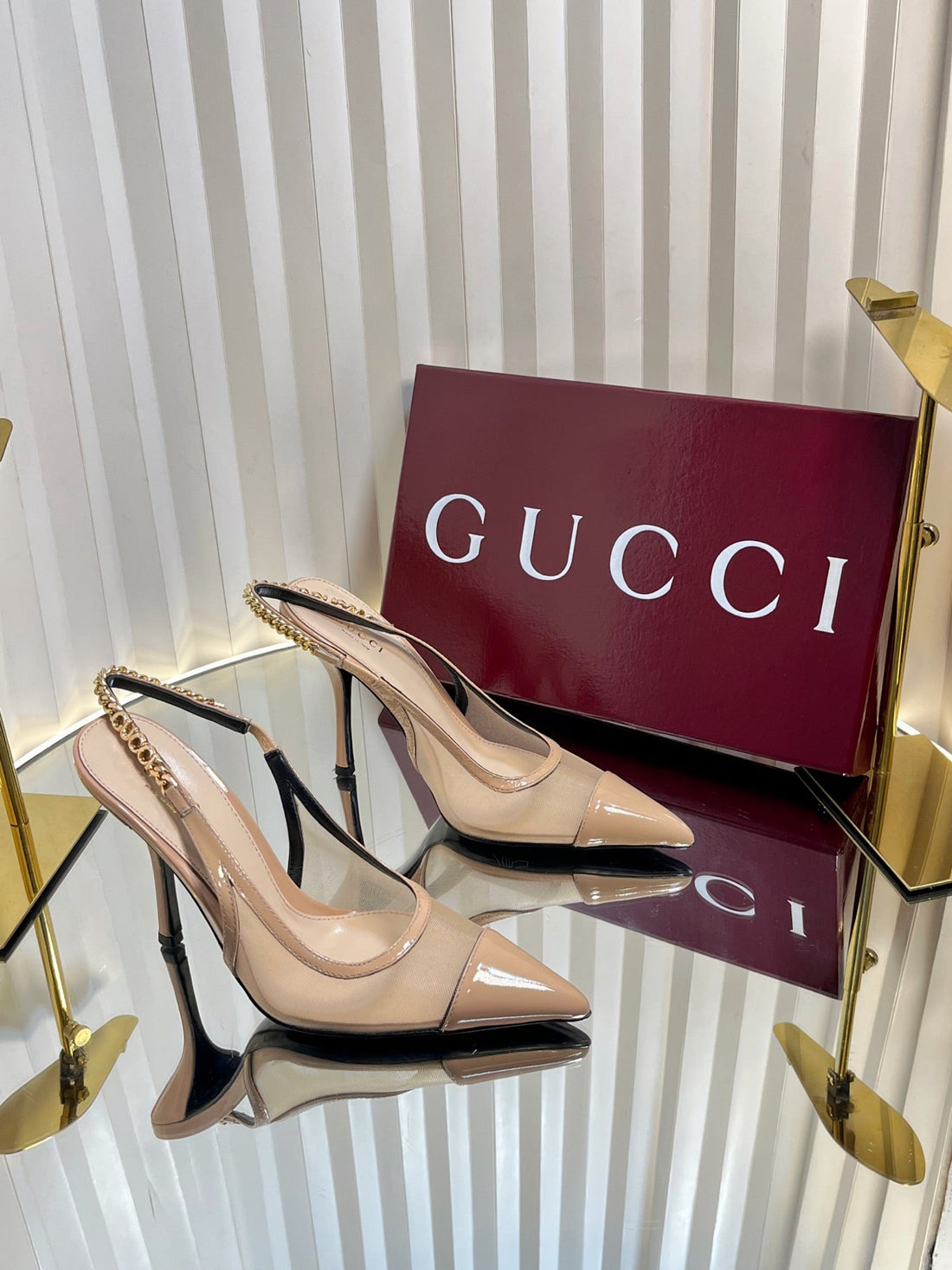 Gc Signoria Slingback Pump Nude Mesh Sheepskin 294521