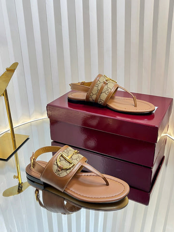 Gc 25 Thong Sandal Brown Canvas 294682