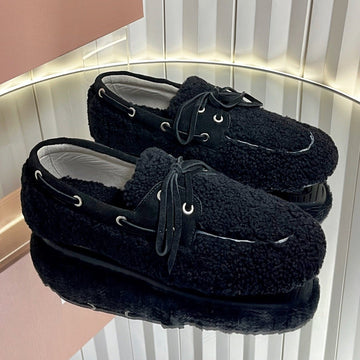 Miu Miu 25 Loafer Black Wool 548411