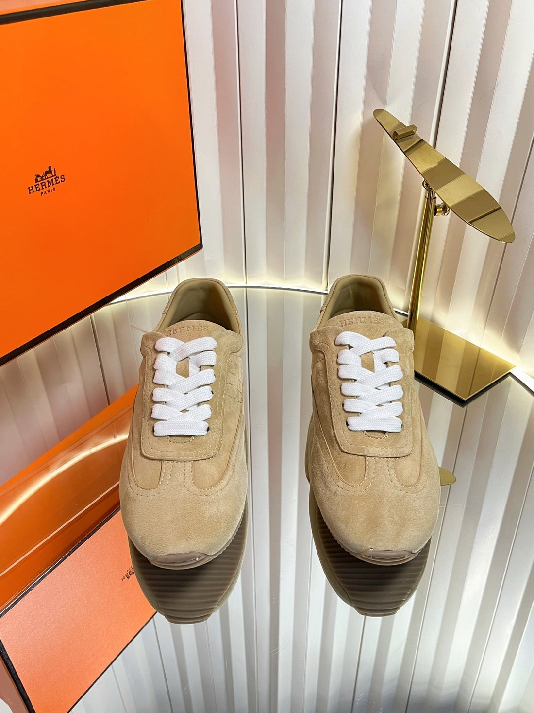 Hm May Derby Shoes Beige Suede 616148