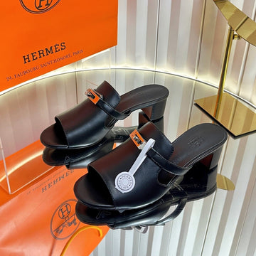 Hm Candy Sandal 5CM Black Calfskin 616226