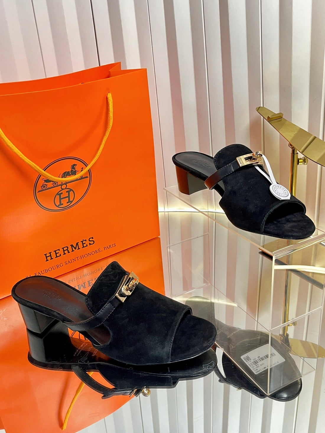 Hm Candy Sandal 5CM Black Suede 616228