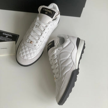 CC Sneaker In White Lambskin Quilted 143556