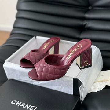 CC Sandal 70 Burgundy Quilted Calfskin