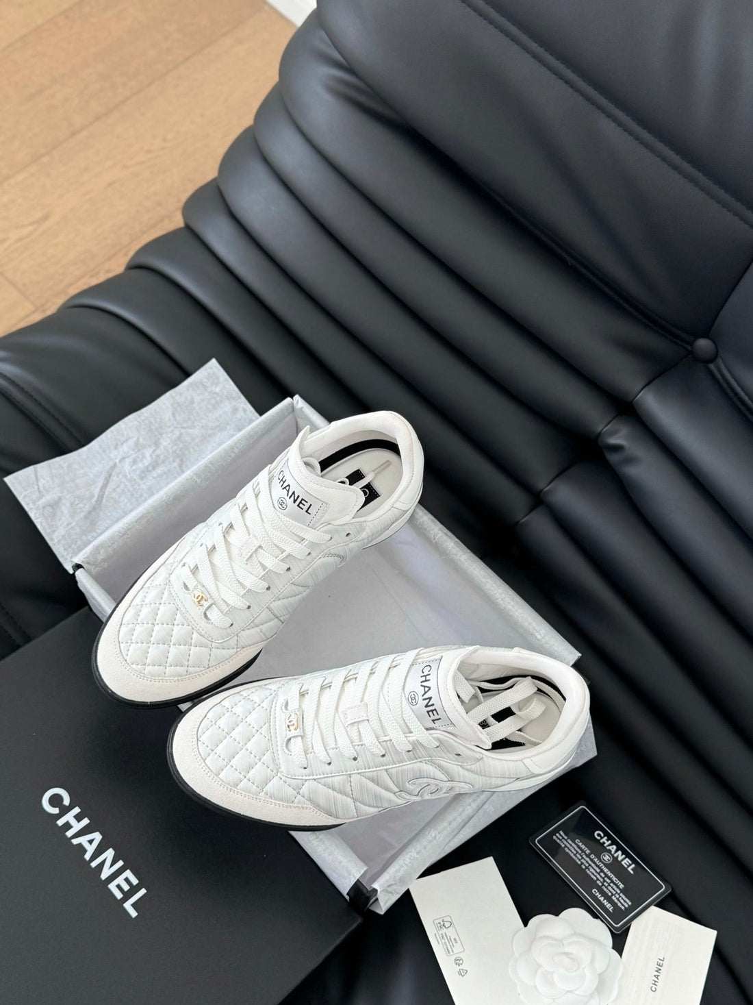 CC Sneaker In White Embroidered Lambskin