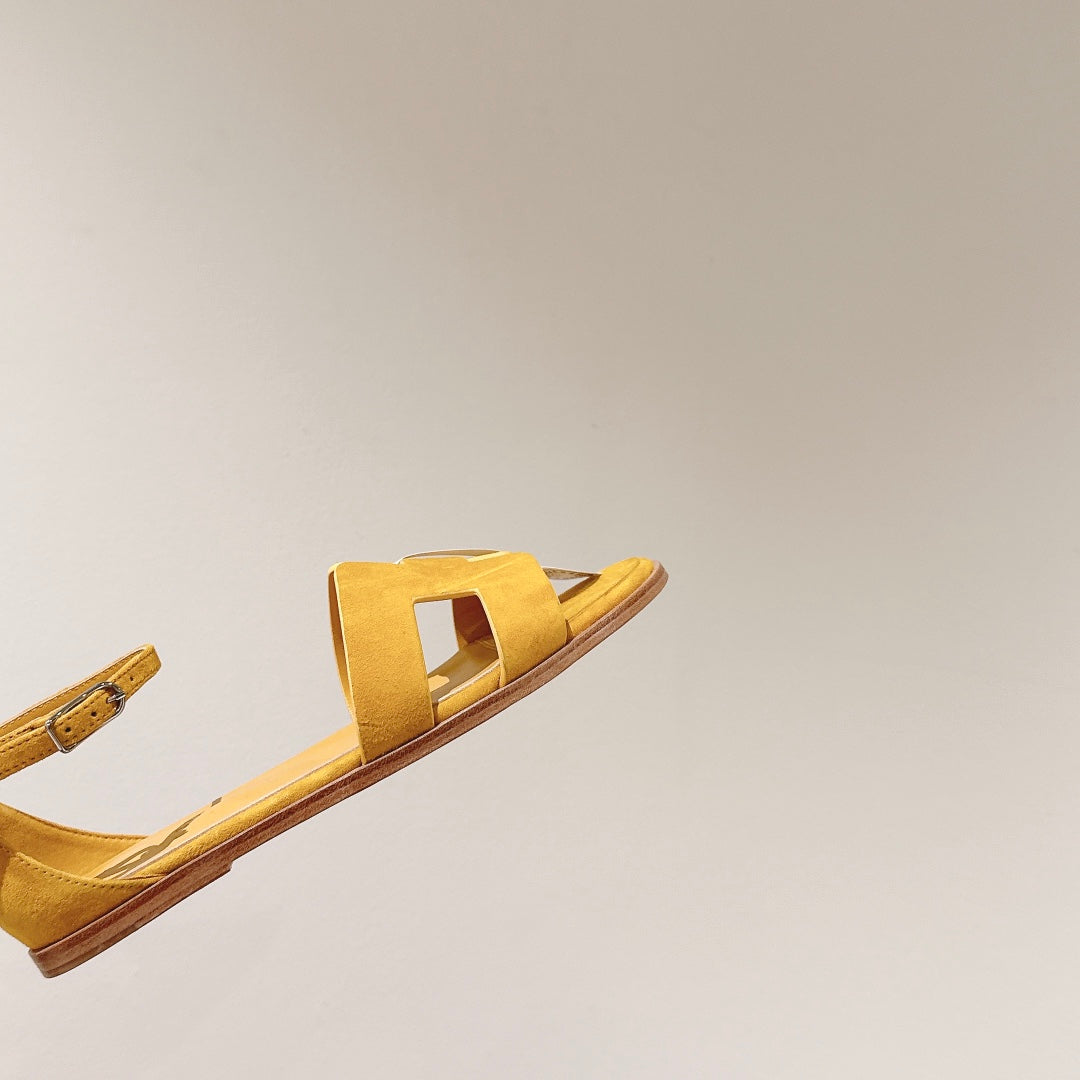 Hm Santorini Sandals Yellow Cowhide 312580