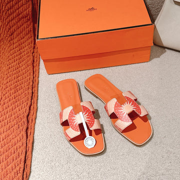 Hm 3D Oran Sandals Orange Calfskin 243962