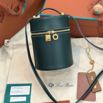 Extra Case Medium 16 Bag In Peacock Blue Smooth Calfskin With Gold Hardware