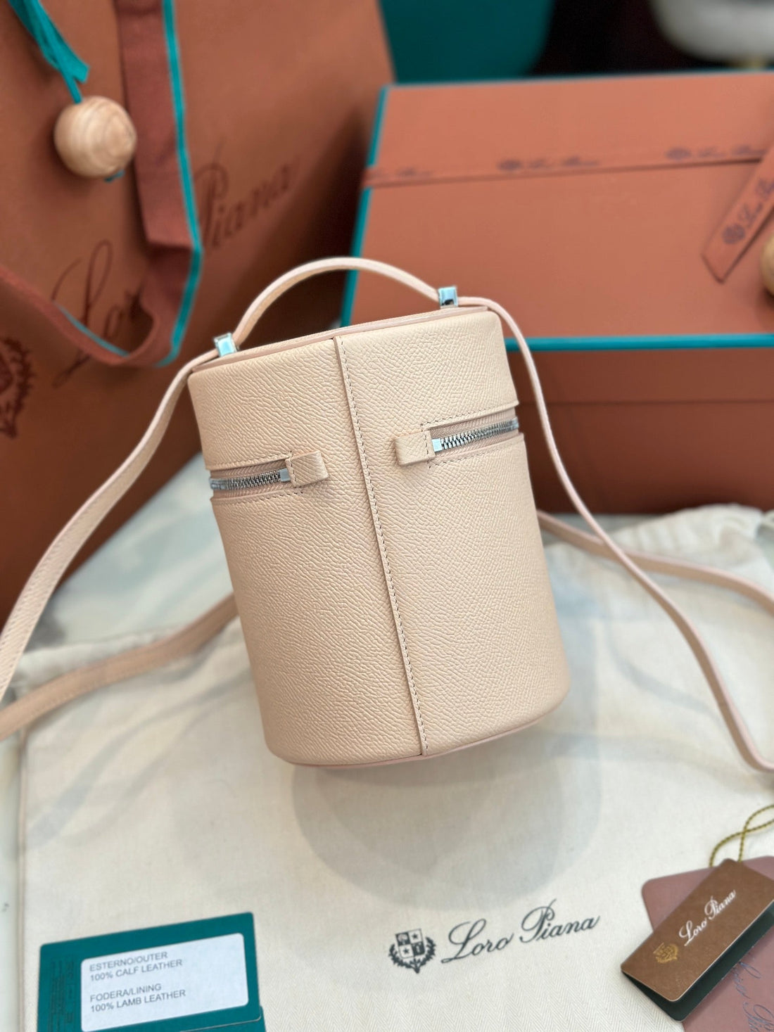 Extra Case Medium 16 Bag In Light Pink Smooth Calfskin With Silver Hardware