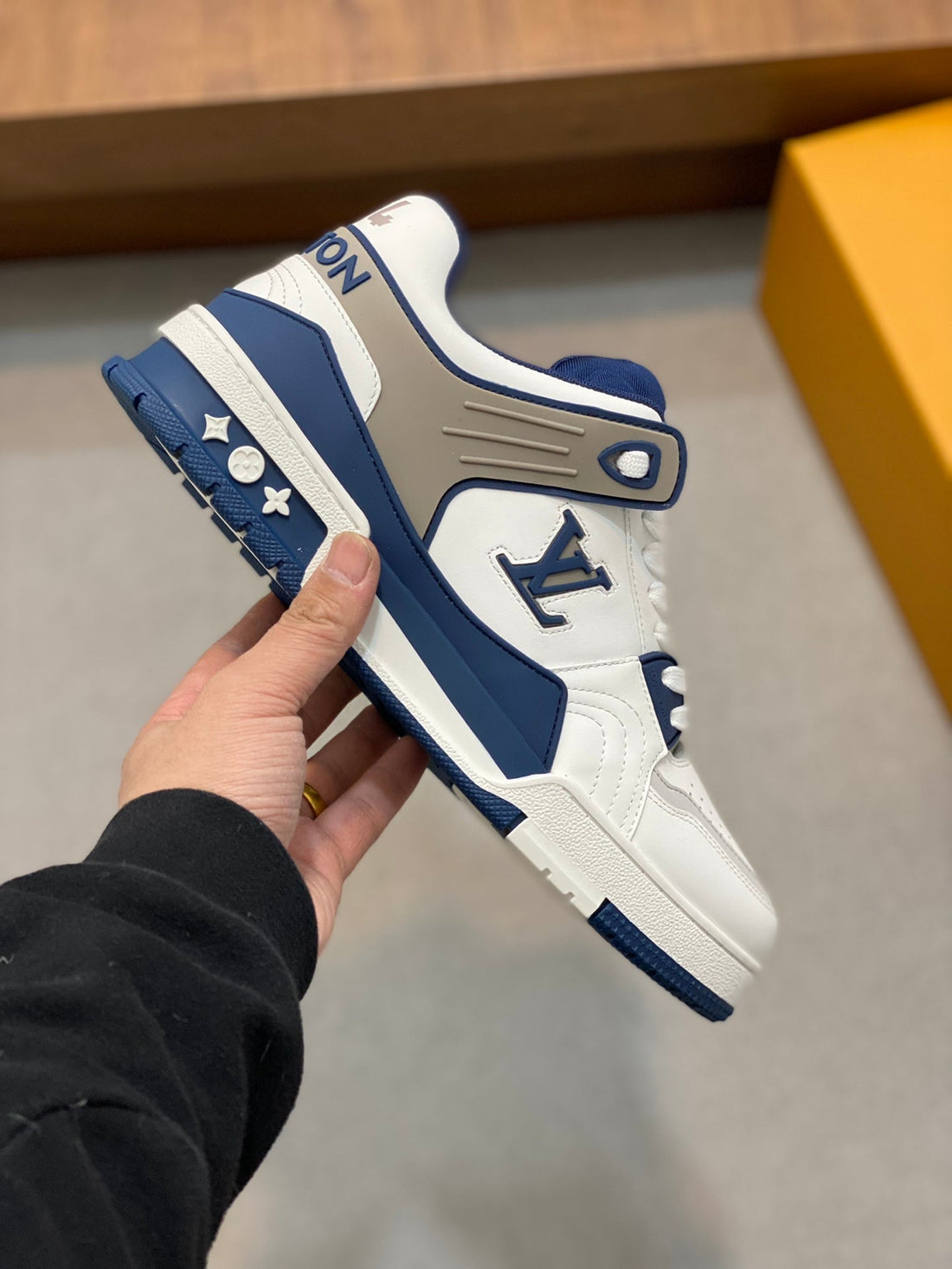 LV Trainer Blue White Sneaker