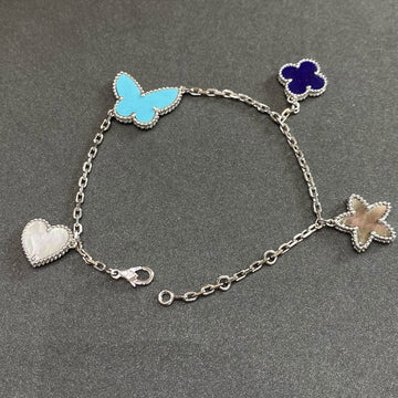 Vca Lucky Limited Four-Flower Sliver Bracelet