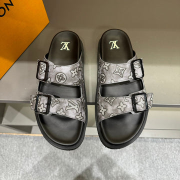 LV Dad Sandal Ash Grey Monogram Calfskin