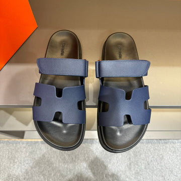 Hm Chypre Sandal Navy Epsom Calfskin