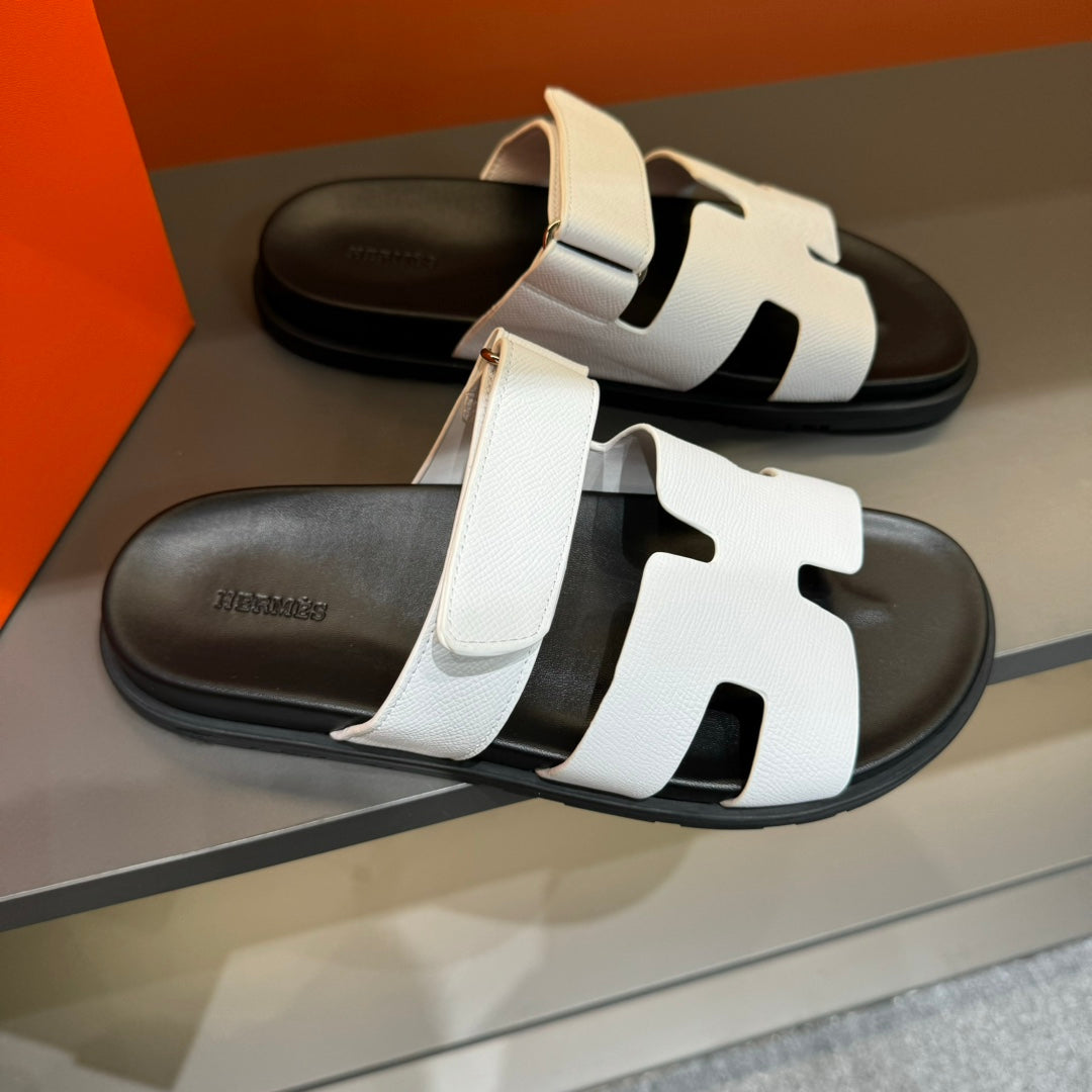 Hm Chypre Sandal White Epsom Calfskin