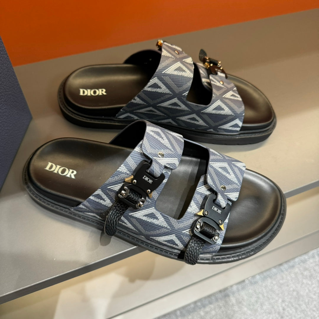 CD Double H-Town Sandal Anchor Calfskin