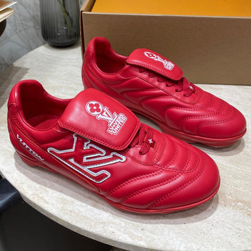 Footprint Soccer Sneaker In Cherry Red Calfskin