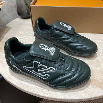 Footprint Soccer Sneaker In Forest Green Calfskin