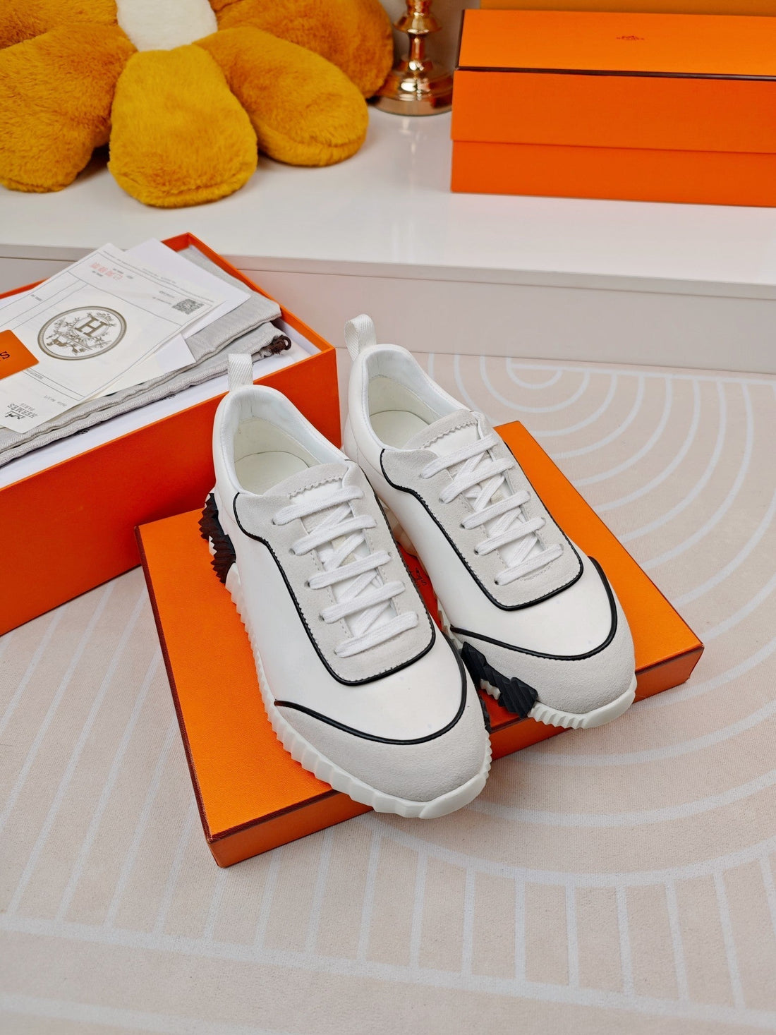Bouncing Sneakers White Calfskin Stylized