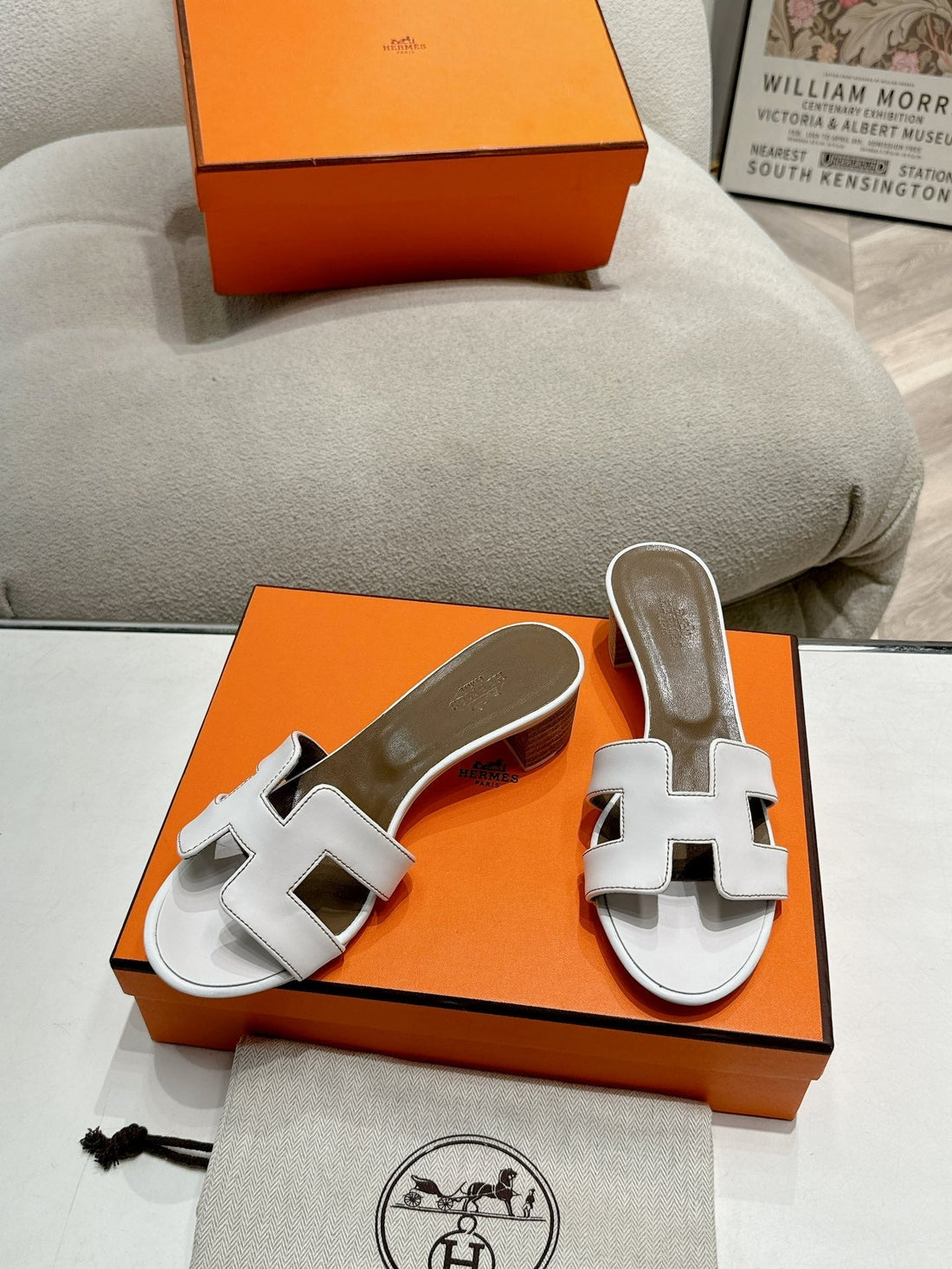 0ASIS Sandal White Mix Brown Calfskin Classic