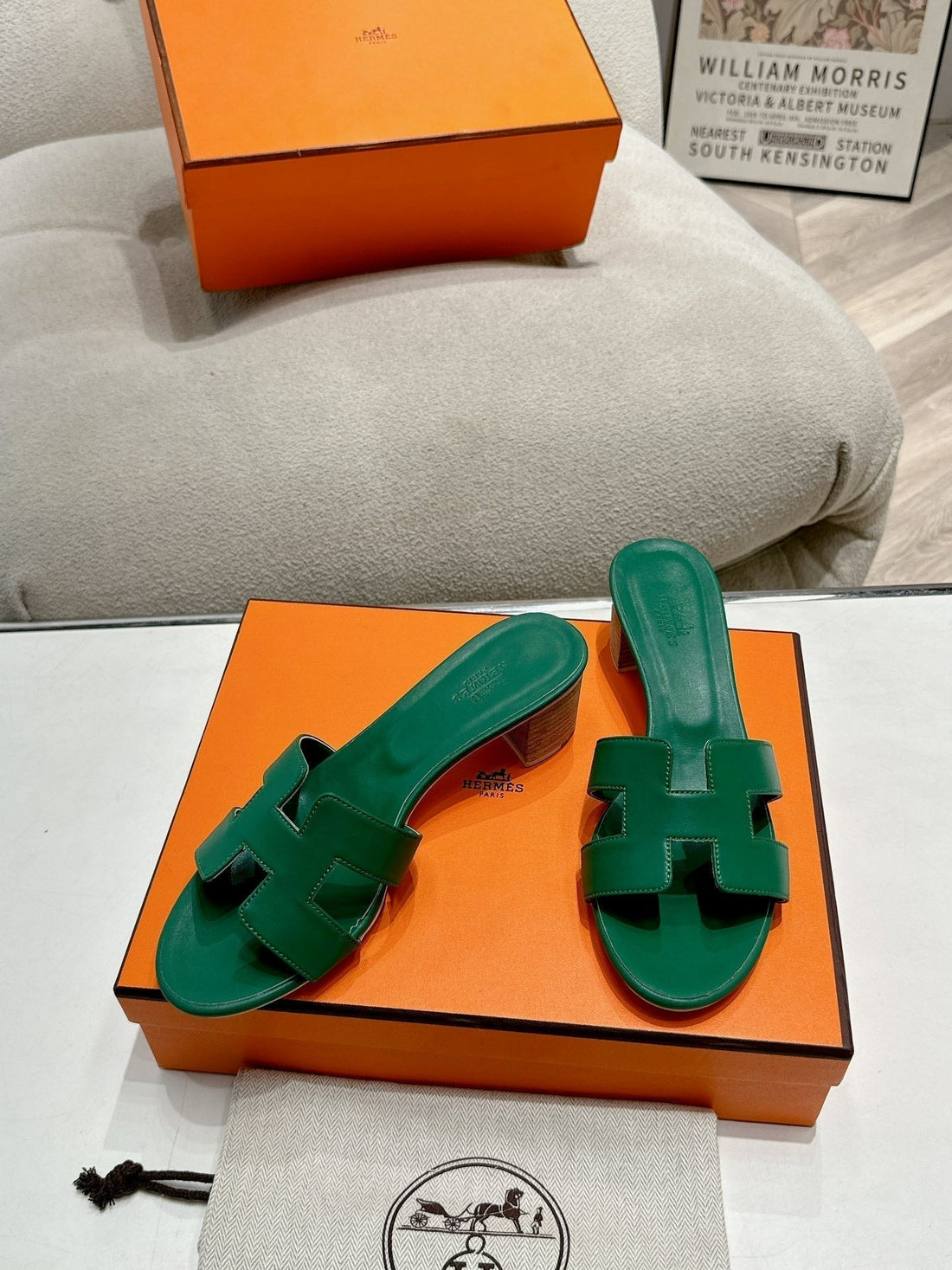 0ASIS Sandal Dark Green Calfskin Classic