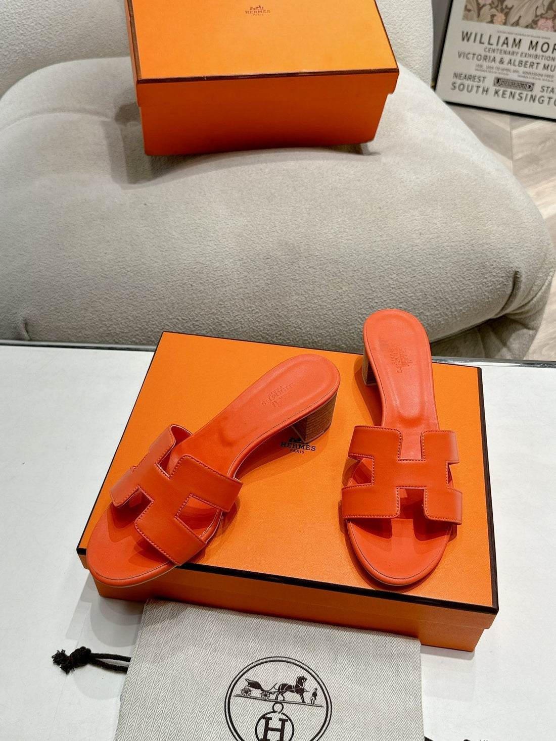 0ASIS Sandal Bright Orange Calfskin Classic