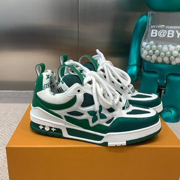LV Skate Sneaker White Mix Green Cowhide