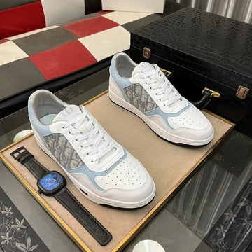 CD B27 Low-Top Sneaker White And Sky Calfskin