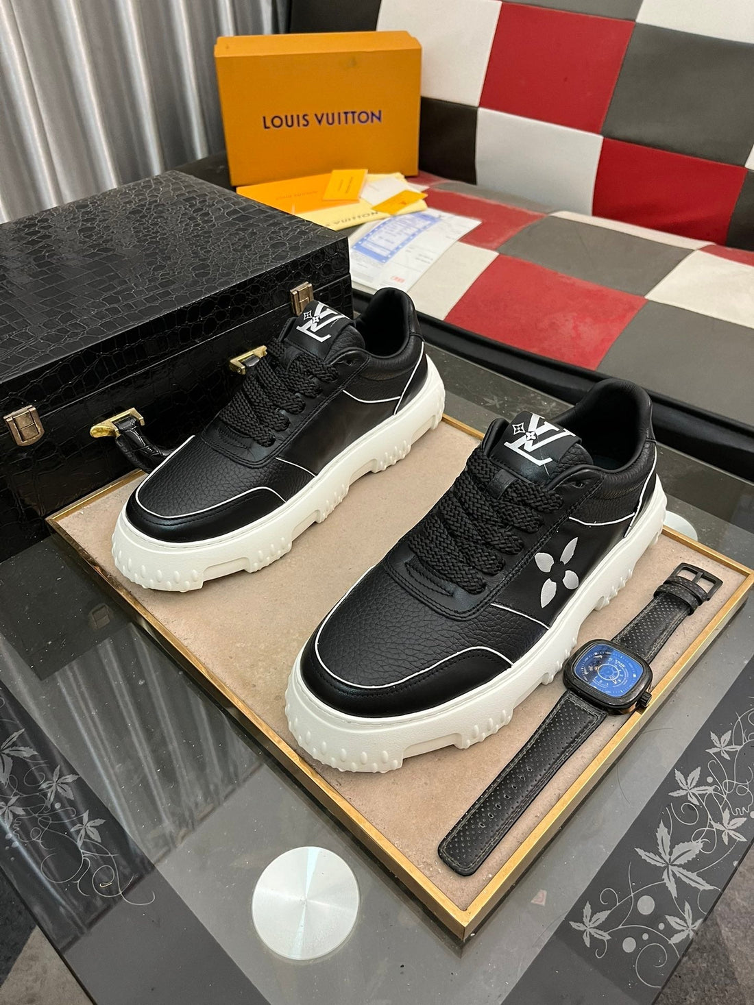 LV Sneaker Black Monogram Calfskin