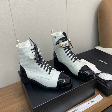 CC Short Boots White Cowhide