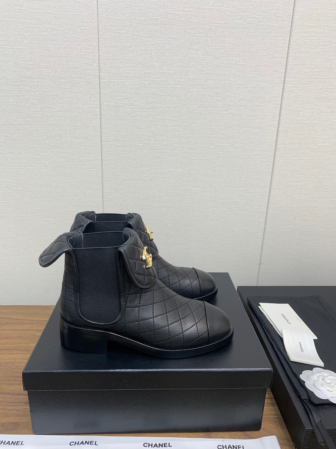 CC Short Boots 45MM Black Lambskin
