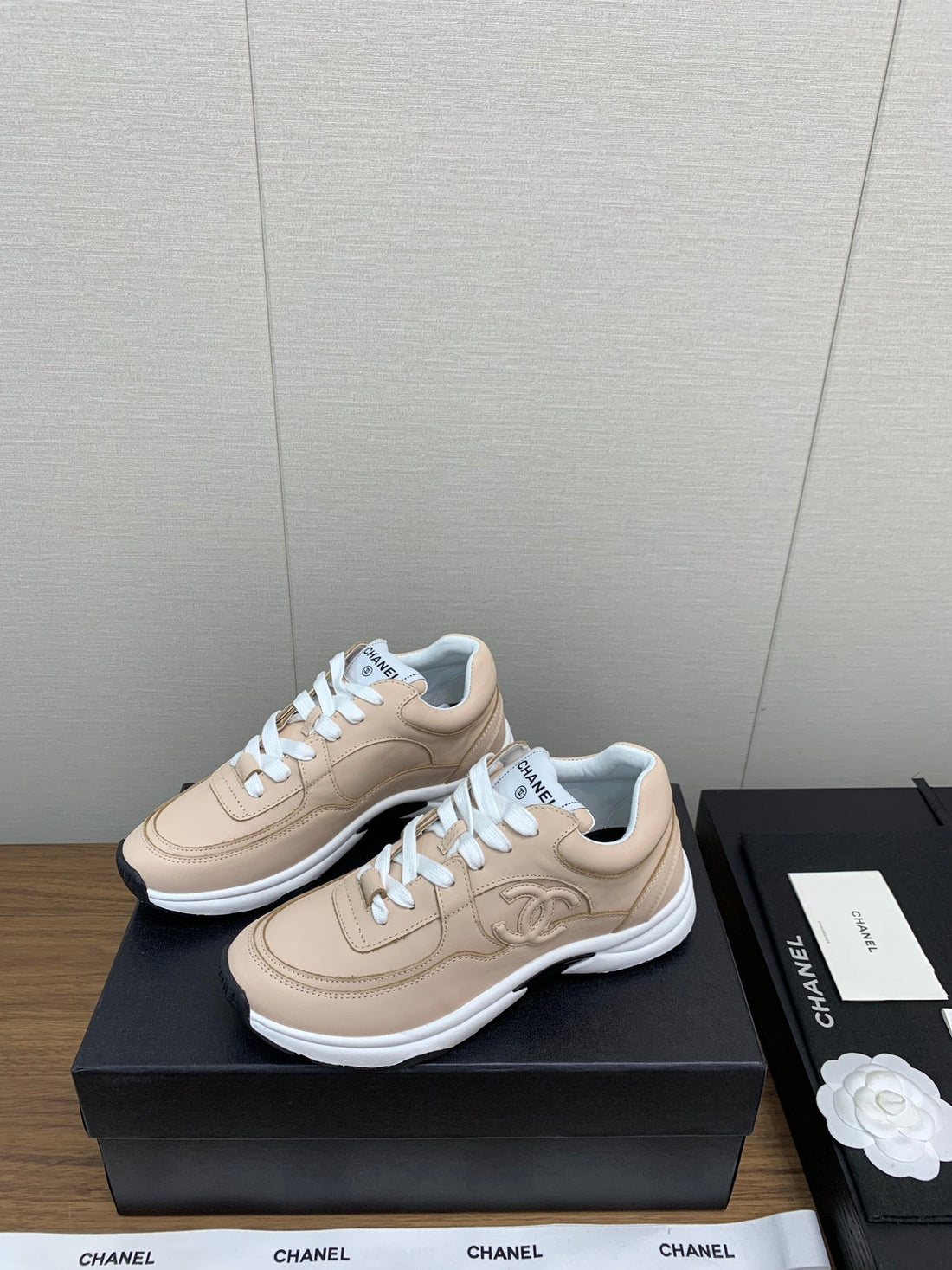 CC Sneaker 30MM Beige Lambskin
