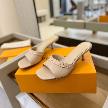 LV X Tm 6AM Mule 4CM Beige Sheepskin 241217
