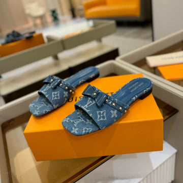 LV X Tm 6AM Flat Mule Blue Denim 241224