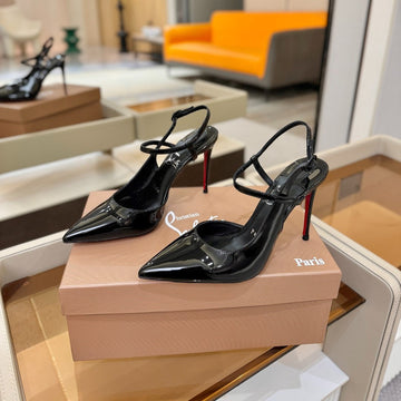 Cl Jenlove Slingback 10.5cm Black Patent Leather 635811