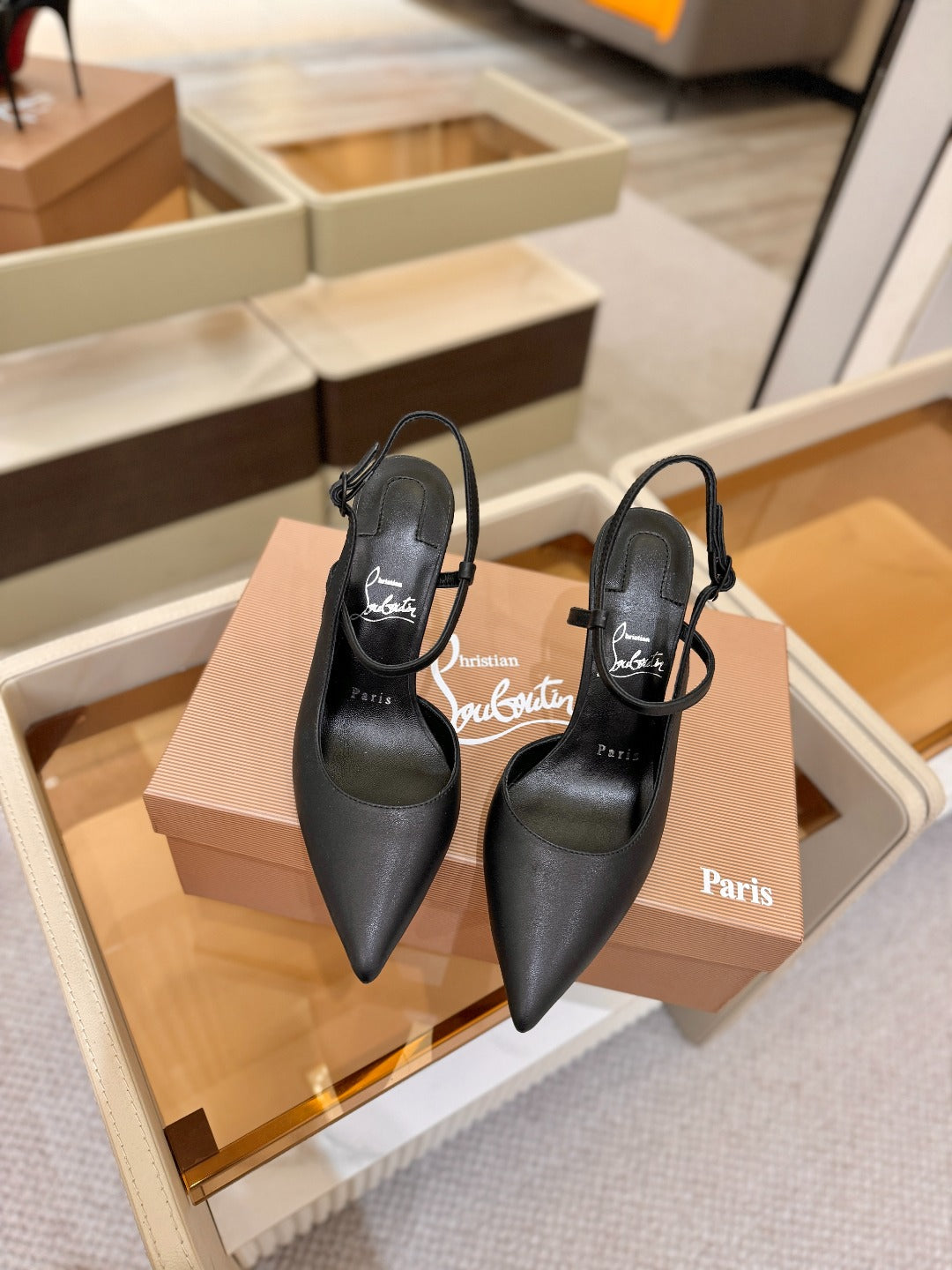Cl Jenlove Slingback 10.5cm Black Leather 635814