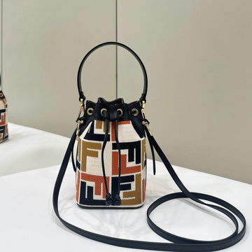 Mon Tresor 18 In Multicolor Canvas With Ff Motif Embroidered