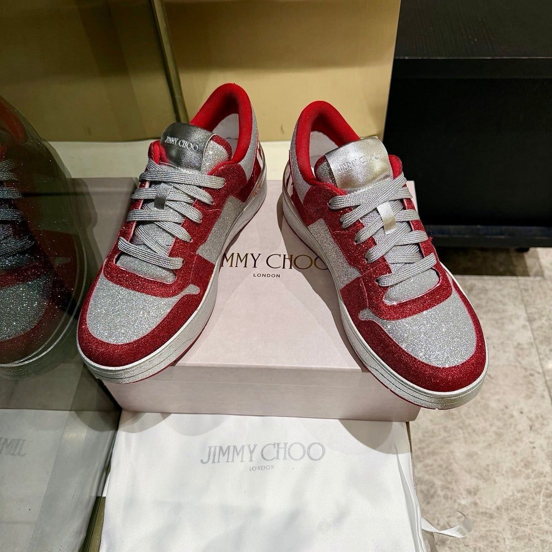 Jimmy Florent Sneaker Red Grey Glitter 715039