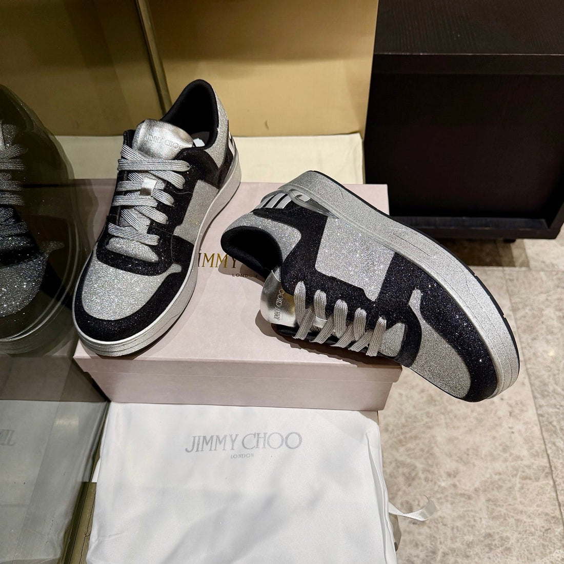 Jimmy Florent Sneaker Black Grey Glitter 715037