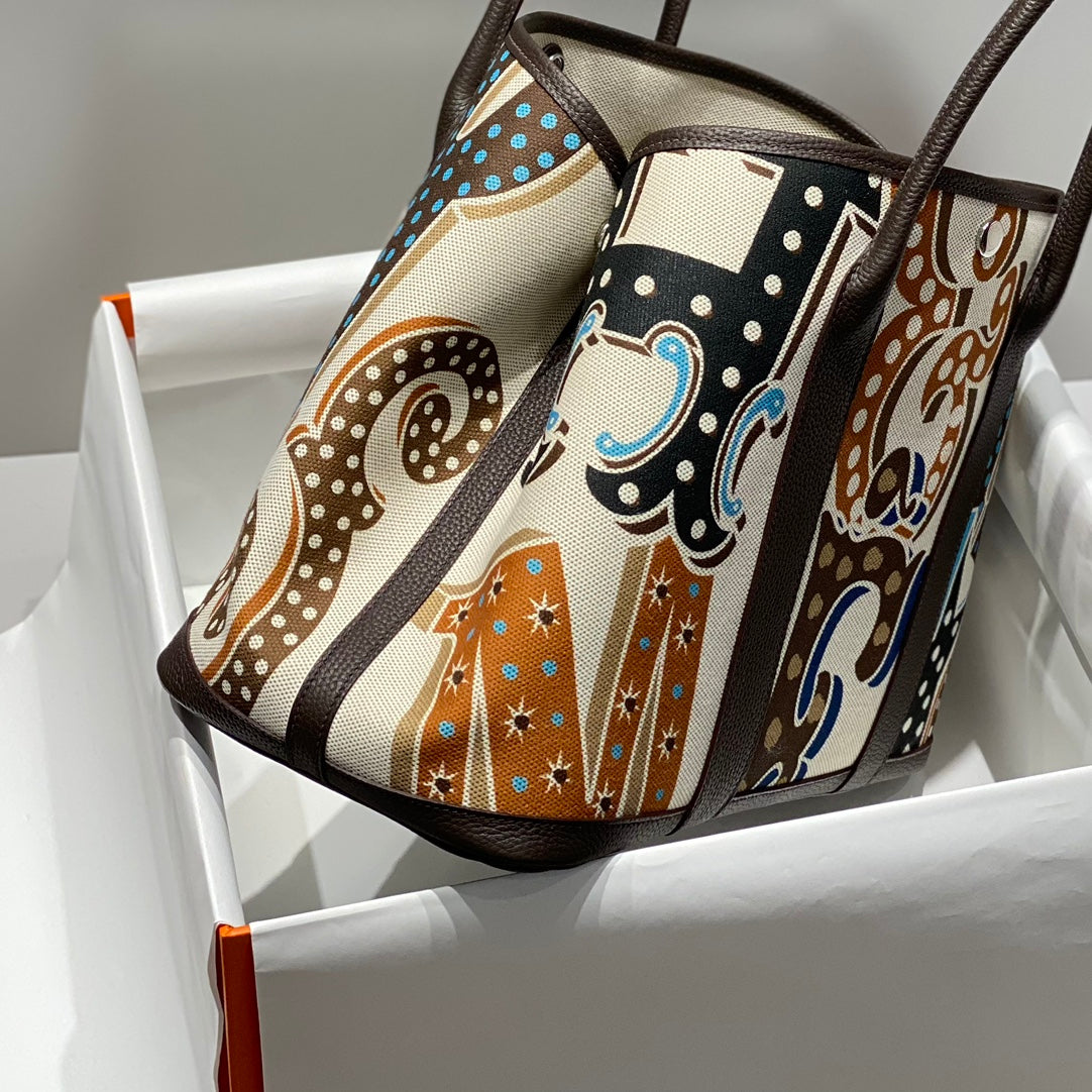 HM Garden Party 36 Multicolor Canvas And Negonda Calfskin 243408
